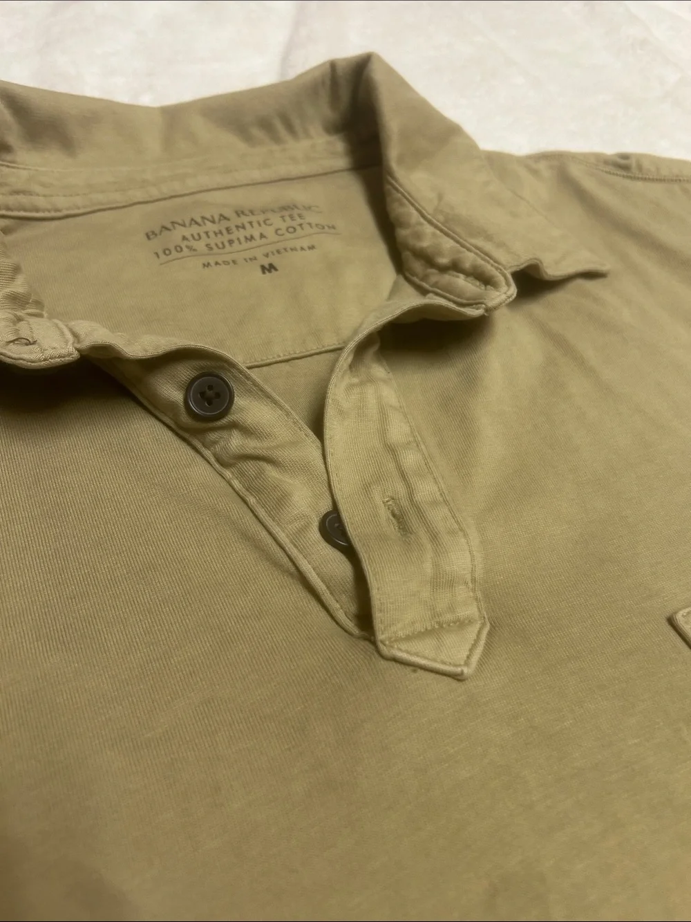 Banana Republic Men’s Polo Short Sleeve With Pocket Olive Green Size Medium